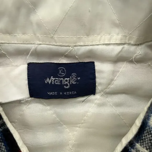 Vintage Wrangler Shirt Jacket Mens XL Red Plaid Quilted Flannel Button Lined - Picture 3 of 11